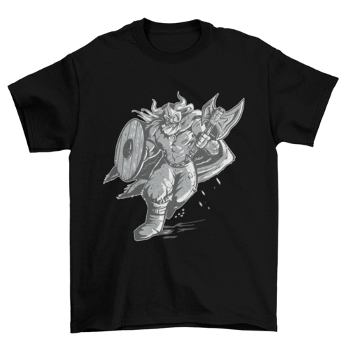 Monochromatic viking warrior running t-shirt