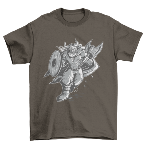 Monochromatic viking warrior running t-shirt